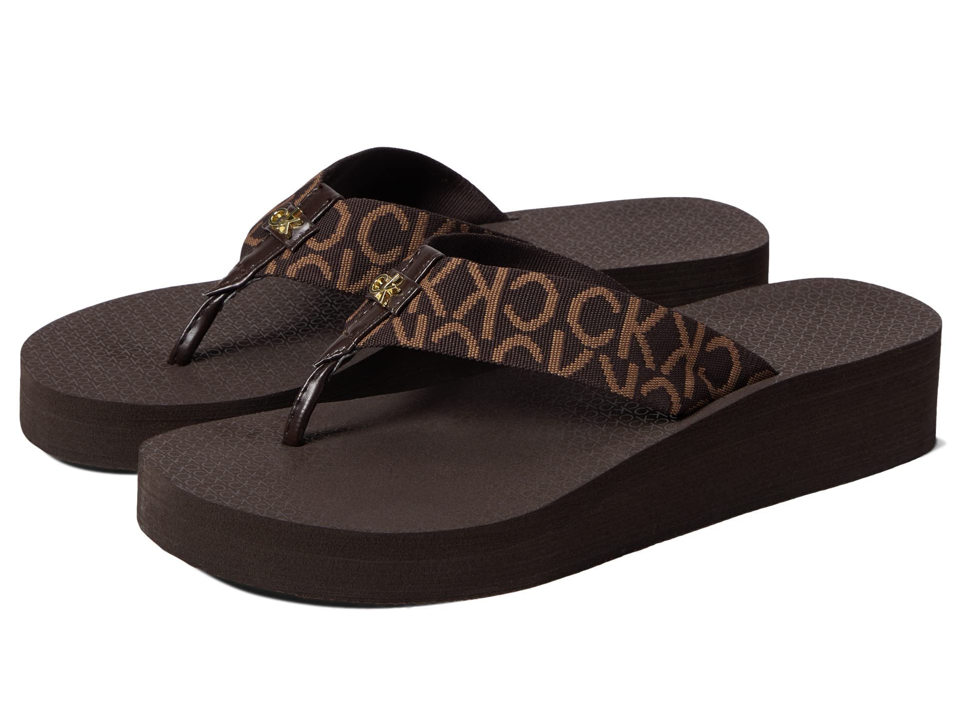 Calvin Klein Women's Meena Flip-Flop - Comfortable Sandals for Summer Beach Days - Synthetic Leather