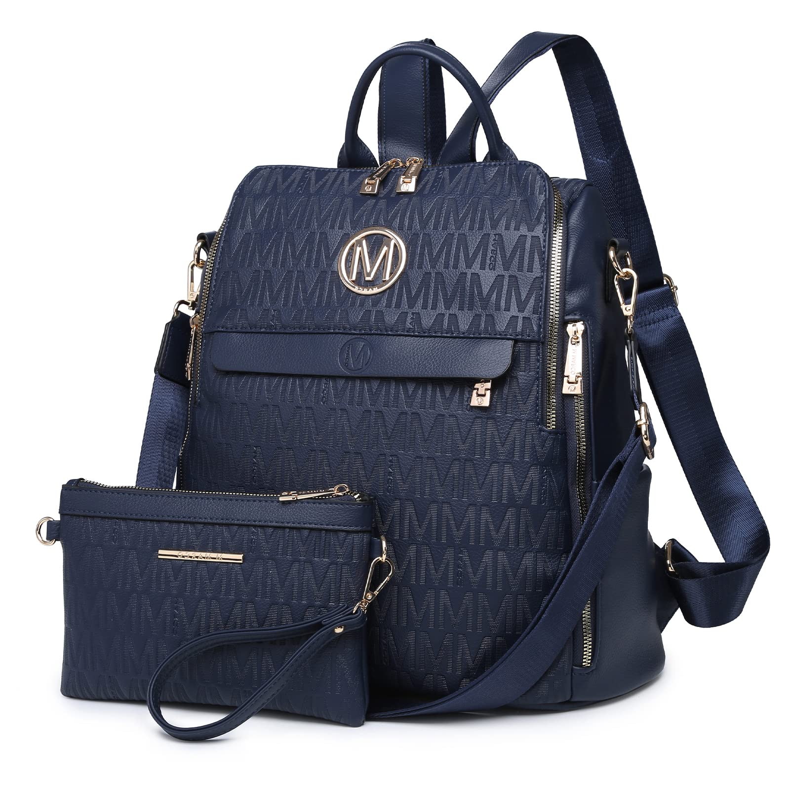 MKP COLLECTION Women's Fashion PU Leather Convertible Backpack and Shoulder Bag - Medium Travel Handbag and Purse - Tren